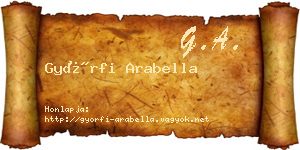 Győrfi Arabella névjegykártya